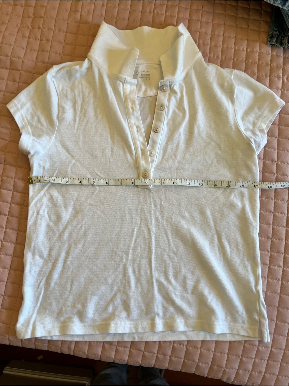 aerie Offline White Baby Sleeve Polo Tee - sz M